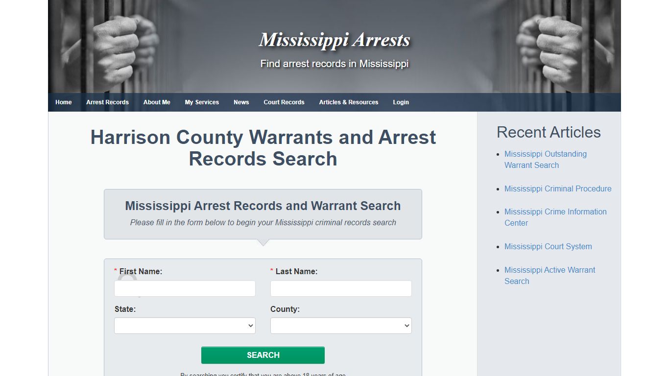 Harrison County Warrants and Arrest Records Search