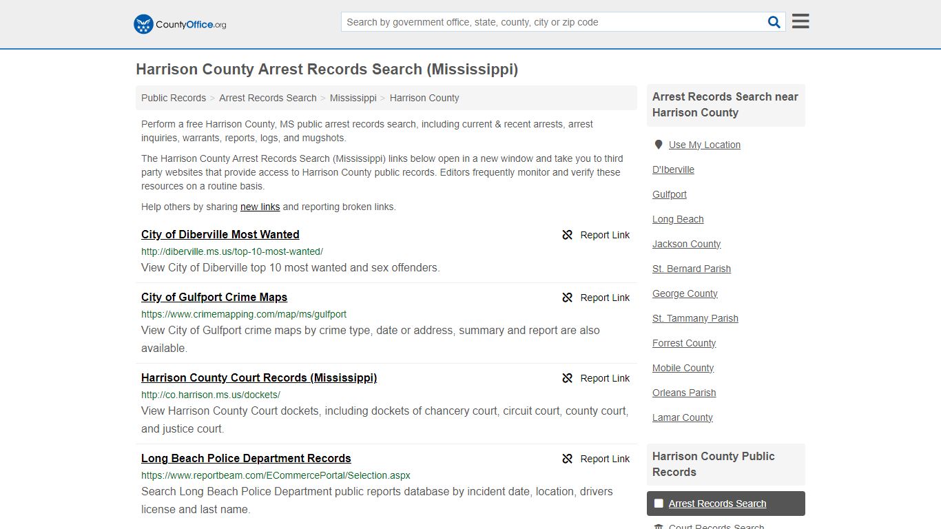 Arrest Records Search - Harrison County, MS (Arrests & Mugshots)